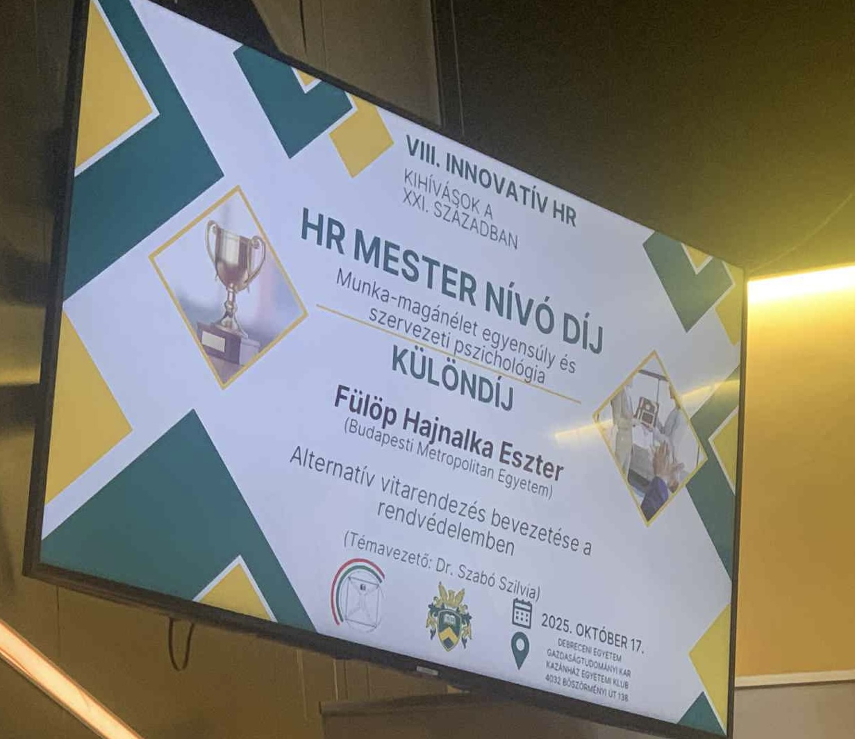METU-s sikerek a 2025-ös HR Mester Nívó Díjon